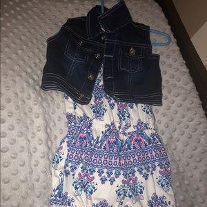 12 month romper with jean vest